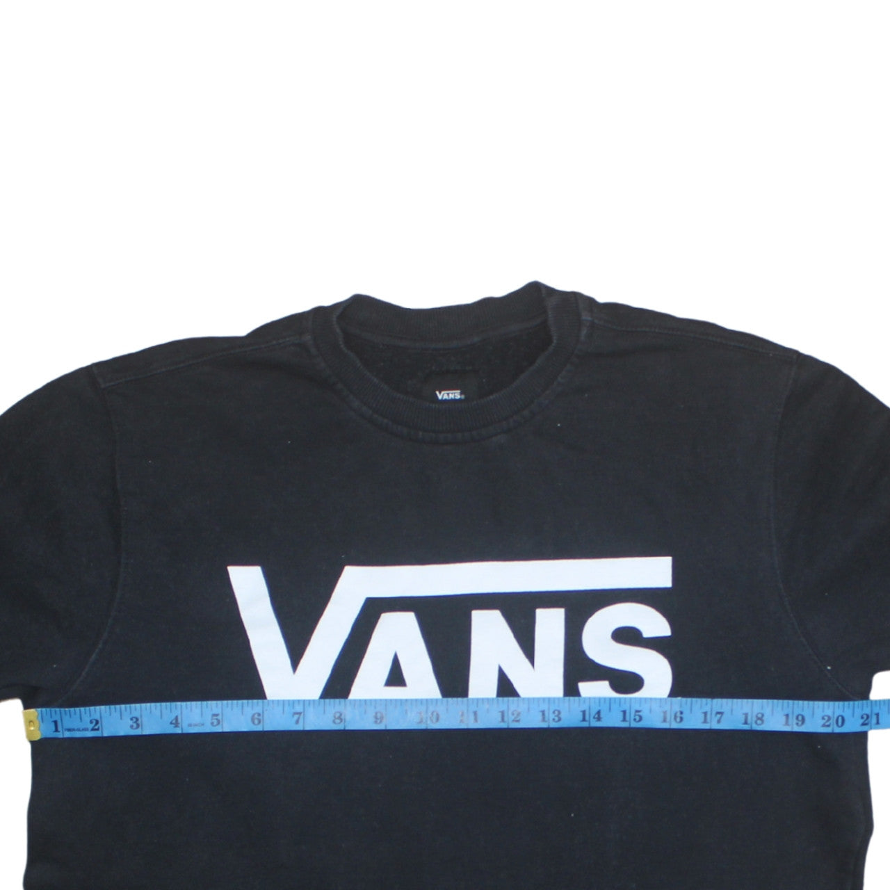Vans Men’s Black Crew Neck Logo Pullover Sweatshirt Medium