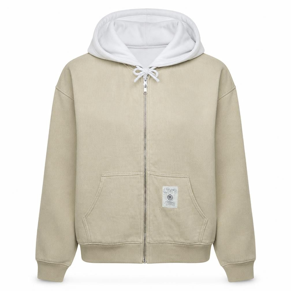 Levi's Womens Beige & White Full Zip Hoodie Size S