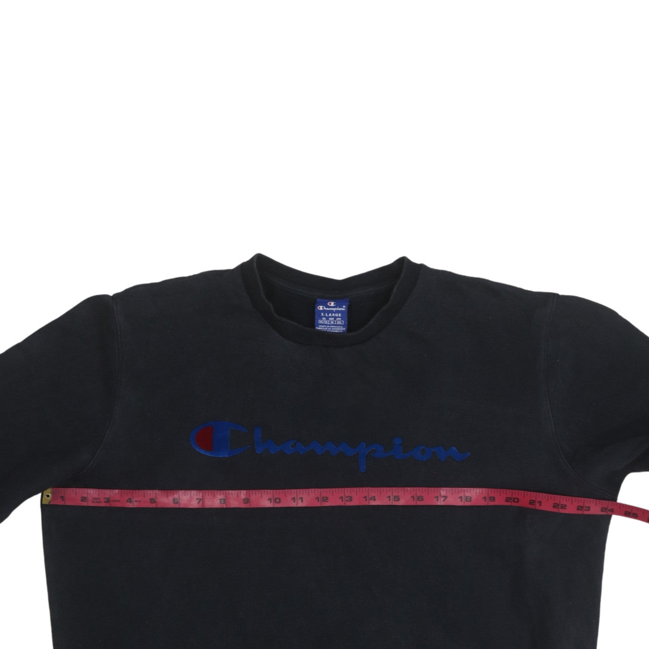 Champion Men's Black XL Pullover Sweatshirt Crew Neck Logo Cotton