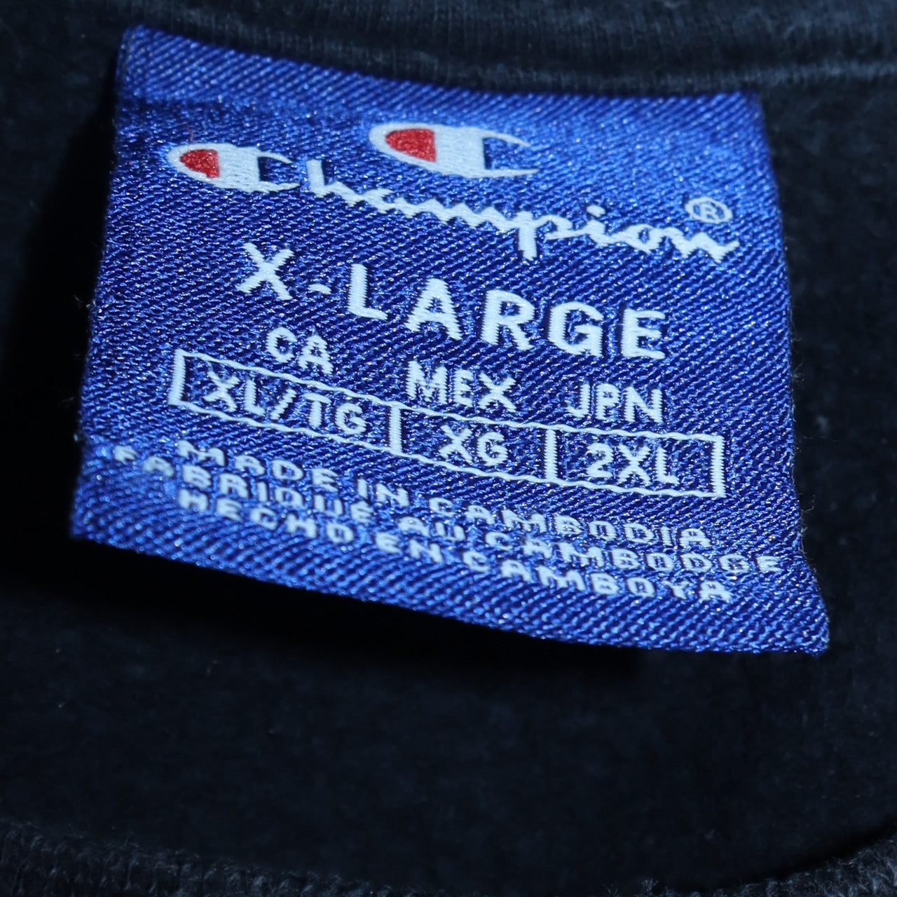 Champion Men's Black XL Pullover Sweatshirt Crew Neck Logo Cotton