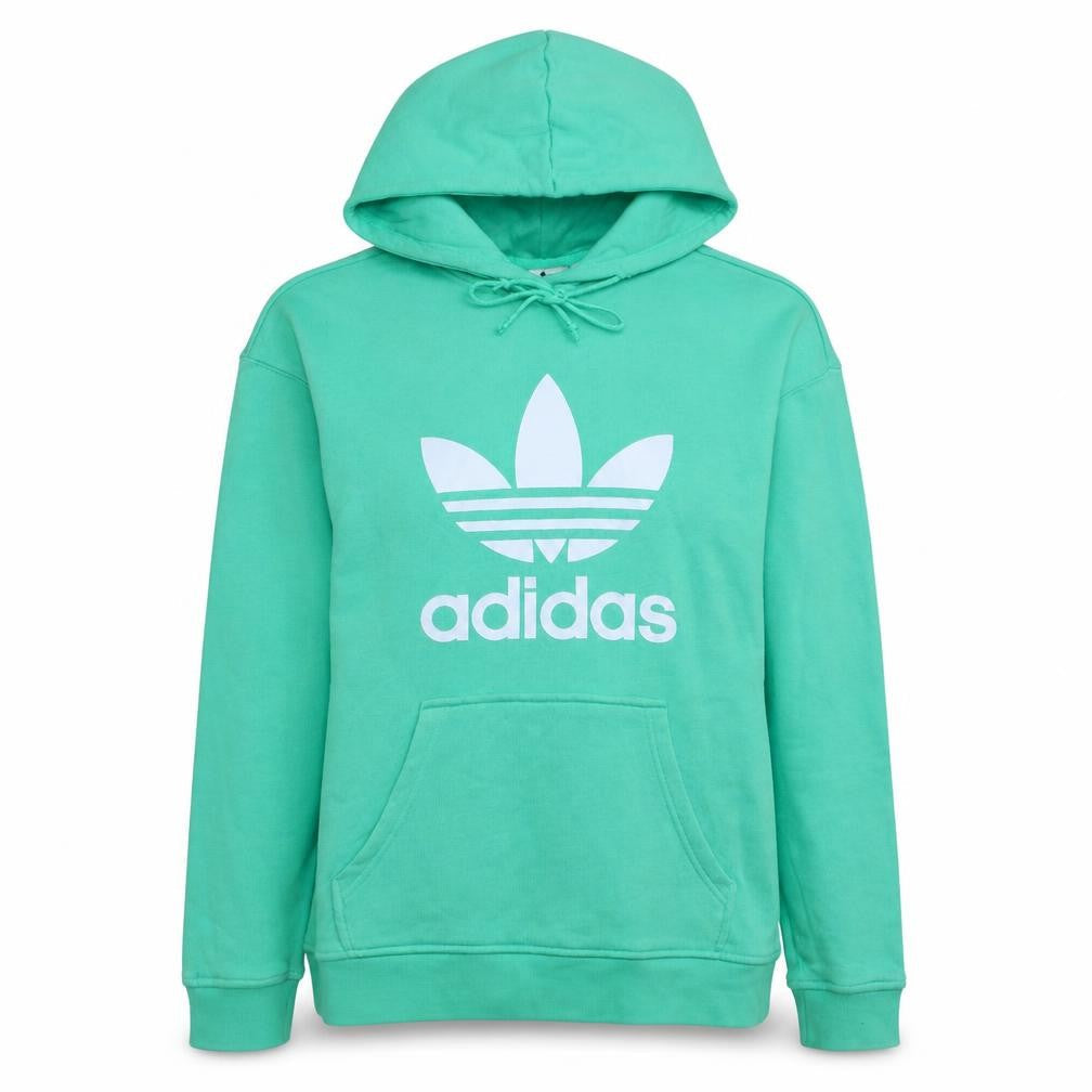 Adidas Womens Mint Green Pullover Hoodie XS Logo Print Cotton
