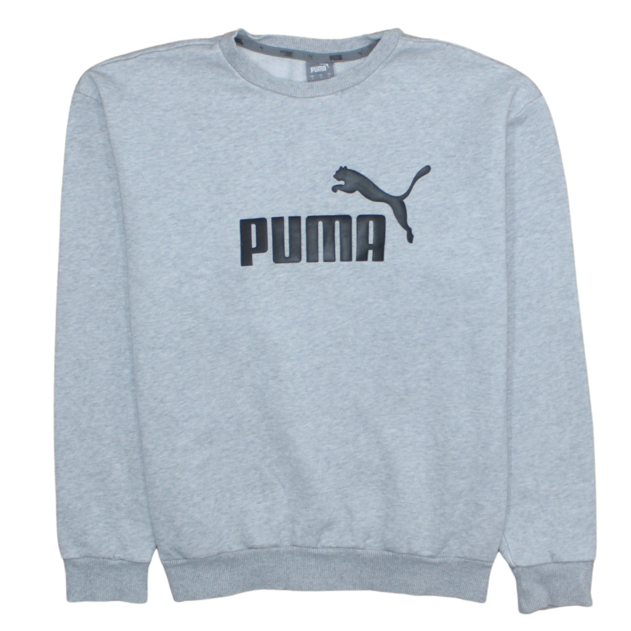 Puma Men's Grey Crew Neck Logo Sweatshirt Size S