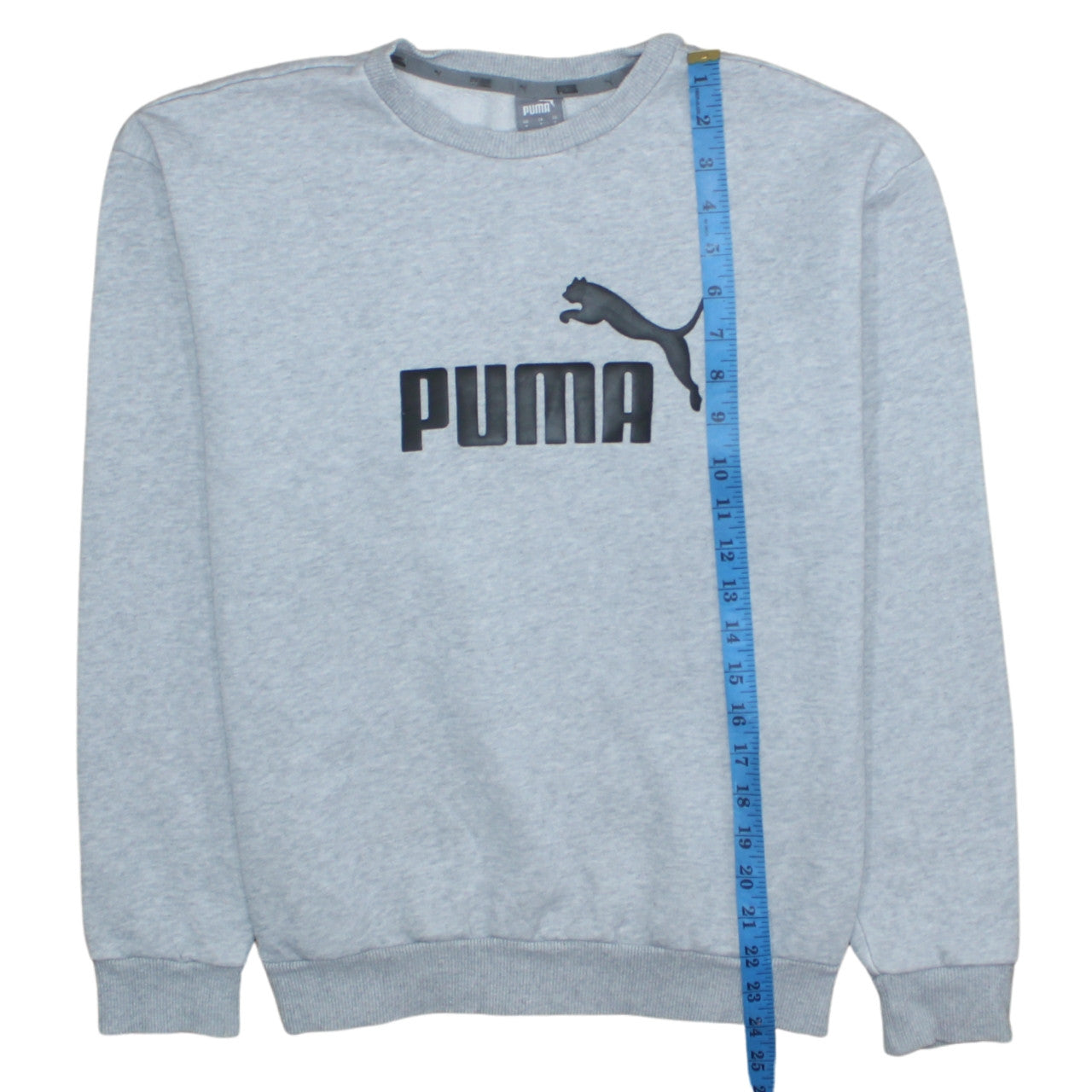 Puma Men's Grey Crew Neck Logo Sweatshirt Size S