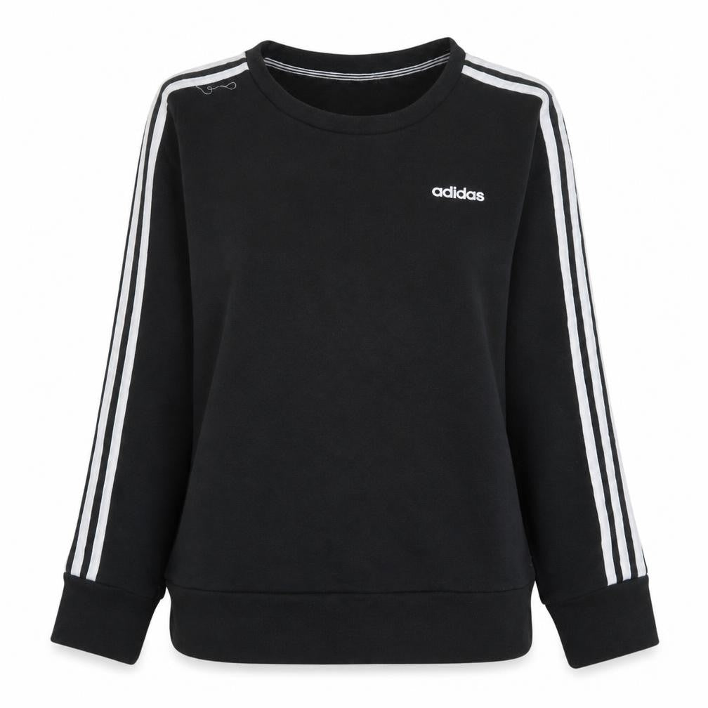 Adidas Women Black Crew Neck Long Sleeve Pullover Sweatshirt Size 12-14