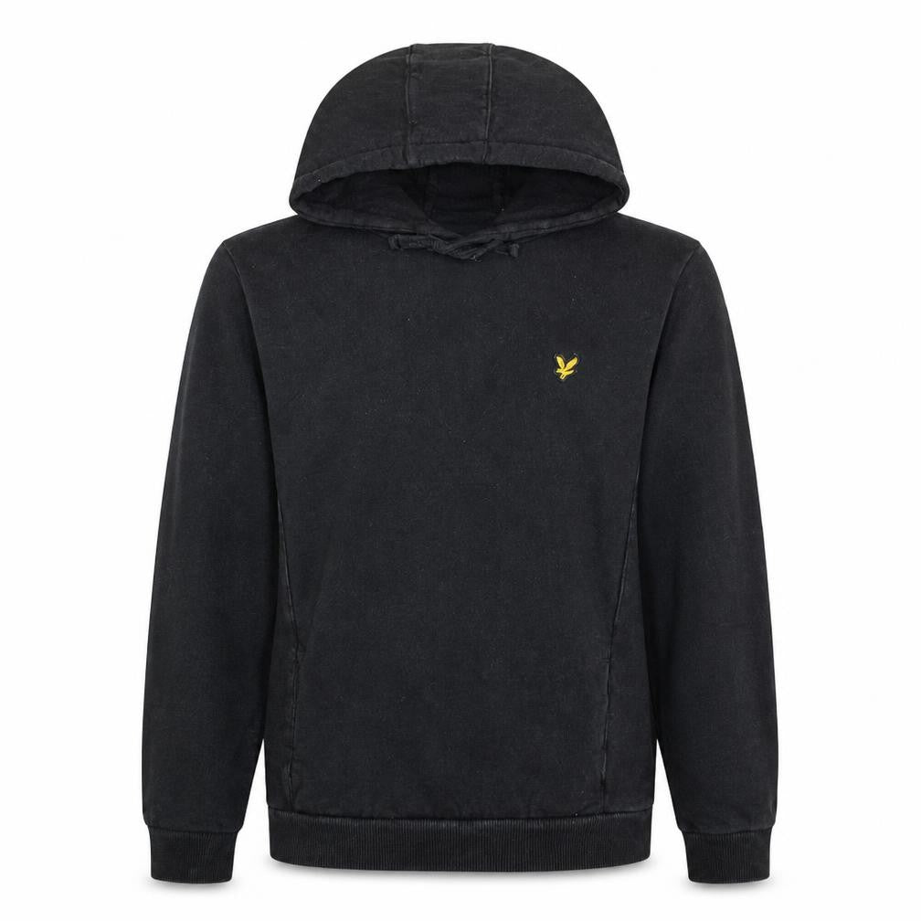 Lyle & Scott Mens Black Cotton Pullover Hoodie Size L Regular Fit