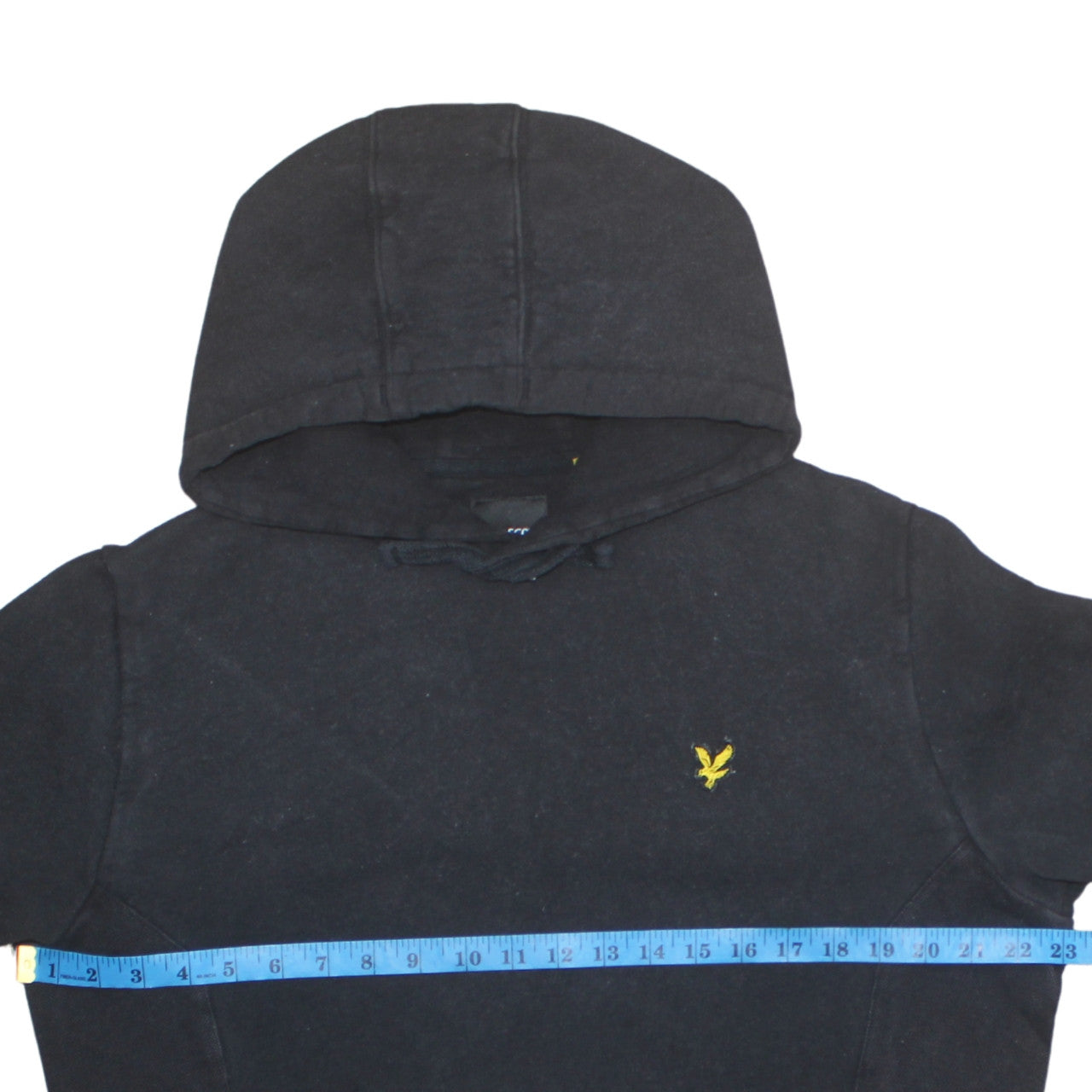 Lyle & Scott Mens Black Cotton Pullover Hoodie Size L Regular Fit