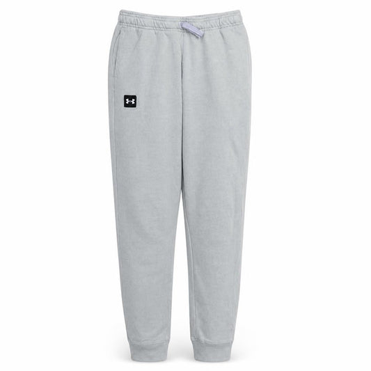 Front view of Under Armour boys’ grey jogger sweatpants 13 years fleece activewear