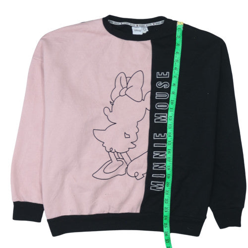 Disney Minnie Mouse Women's Pink & Black Colourblock Sweatshirt XL