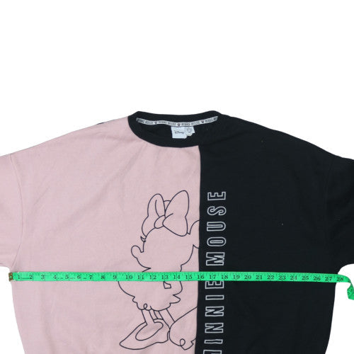 Disney Minnie Mouse Women's Pink & Black Colourblock Sweatshirt XL
