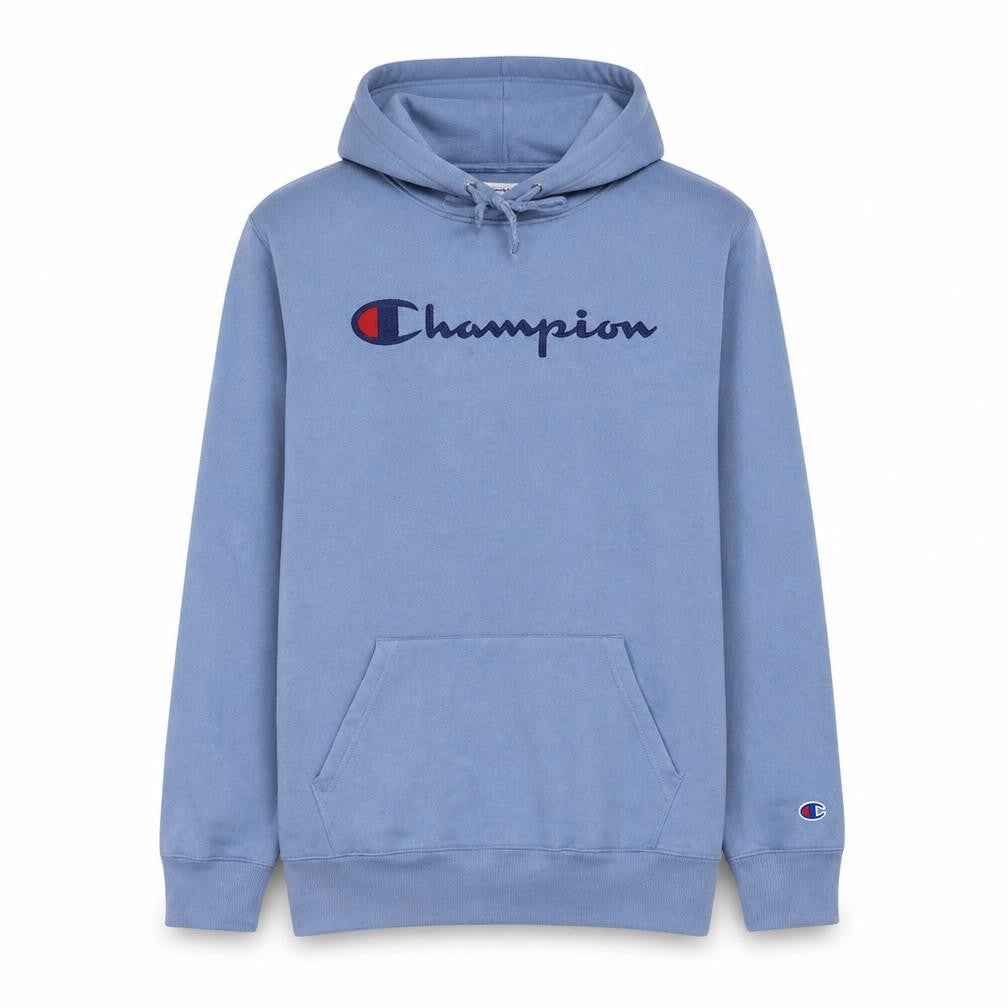 Champion Men Blue Pullover Hoodie M Regular Fleece Sportswear