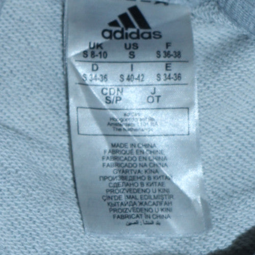 Adidas Womens Grey Full Zip Hoodie Small S 8-10 Cotton Blend Sportswear