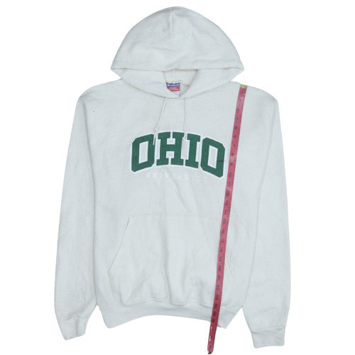 Champion Men's White Ohio University Pullover Hoodie Size L