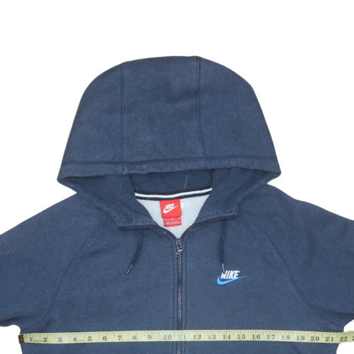 Nike Men's Blue Full Zip Fleece Hoodie in Size M