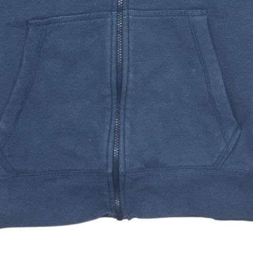 Nike Men's Blue Full Zip Fleece Hoodie in Size M