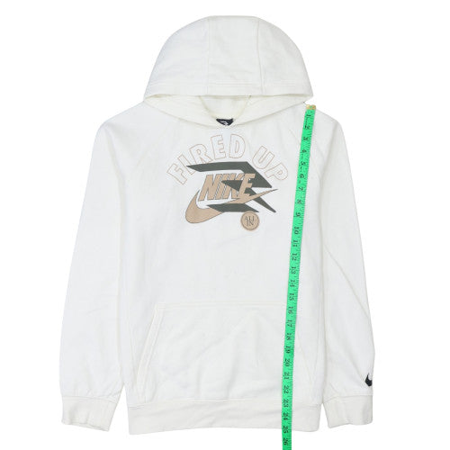 Nike 3Brand Teens White Pullover Hoodie XL 'Fired Up' Graphic