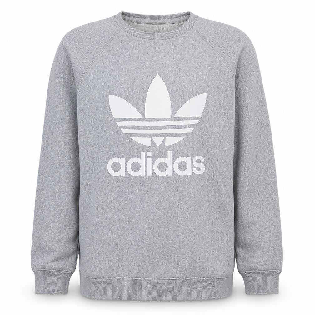 Adidas Men's Grey Pullover Logo Sweatshirt Size M