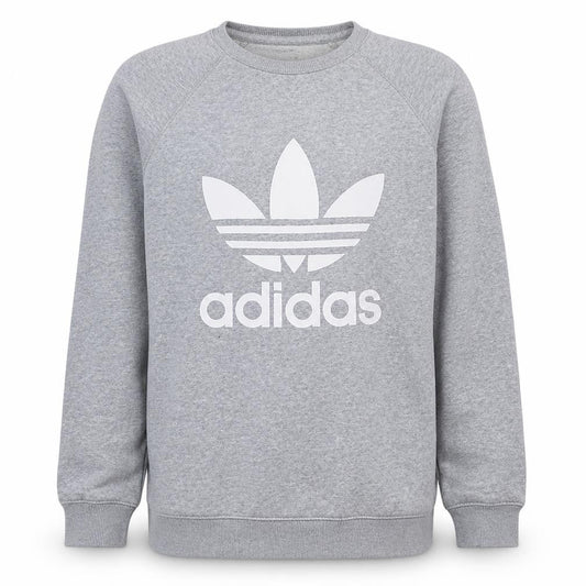 Adidas Men's Grey Pullover Logo Sweatshirt Size M