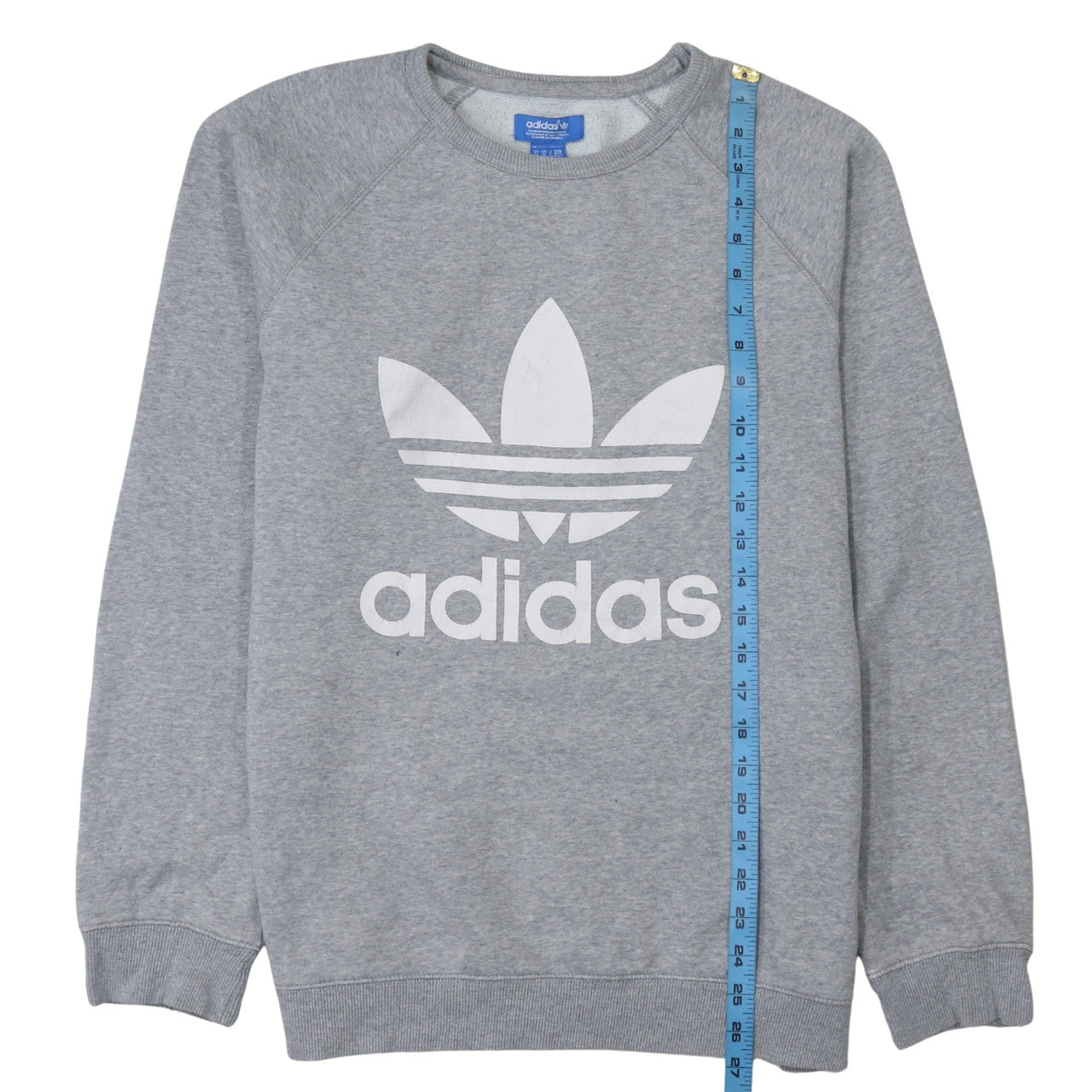 Adidas Men's Grey Pullover Logo Sweatshirt Size M
