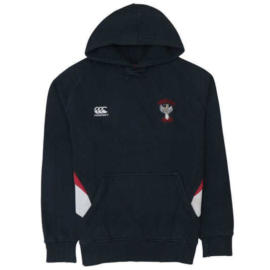 Canterbury Men's Black Pullover Rugby Hoodie L Embroidered Sports Fleece