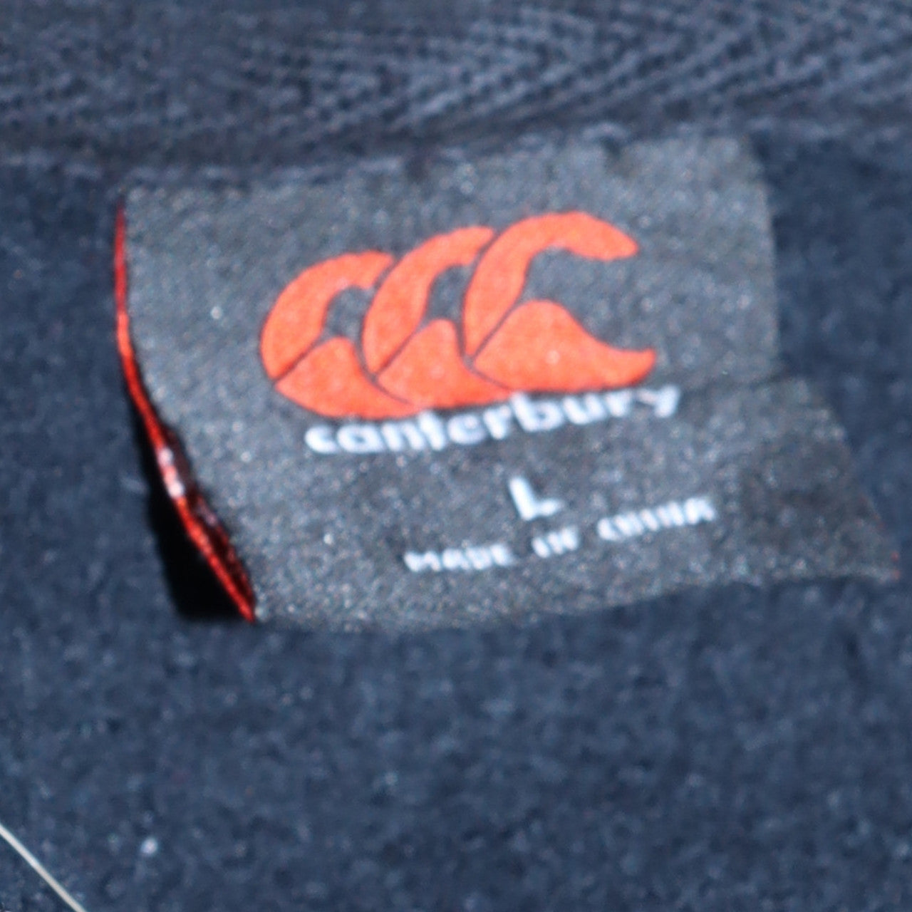 Canterbury Men's Black Pullover Rugby Hoodie L Embroidered Sports Fleece