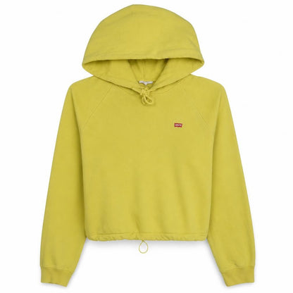 Levi's Womens Yellow Pullover Hoodie L Hooded Drawstring Sweatshirt