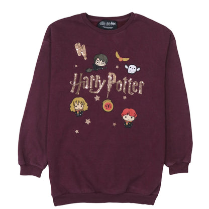 Front view of Primark girls’ red harry potter sequin graphic pullover sweatshirt 11-12 years