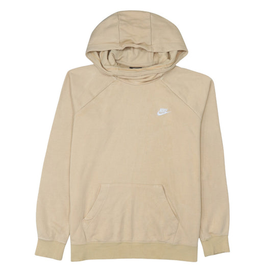 Nike Men Beige Pullover Hoodie L Lightweight Cotton Fleece