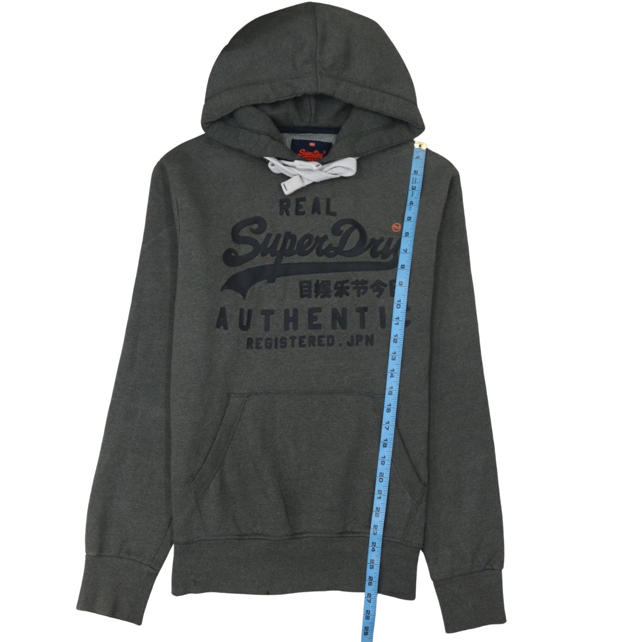 Superdry Men's Grey Pullover Hoodie S Fleece Logo Sweatshirt