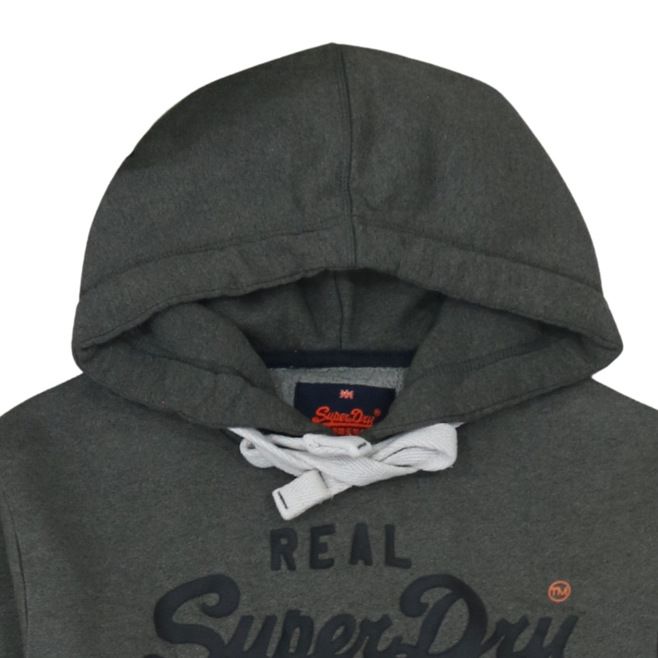 Superdry Men's Grey Pullover Hoodie S Fleece Logo Sweatshirt