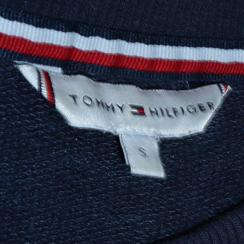 Tommy Hilfiger Men's Blue Striped Logo Crew Neck Sweatshirt Size S