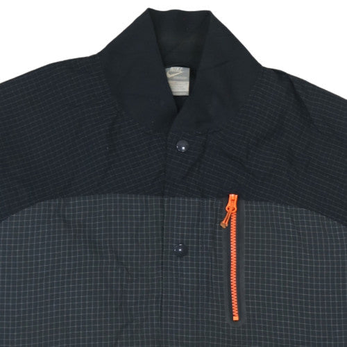 Nike Mens Black Grid Track Jacket Medium Nylon Blend Zip Sportswear