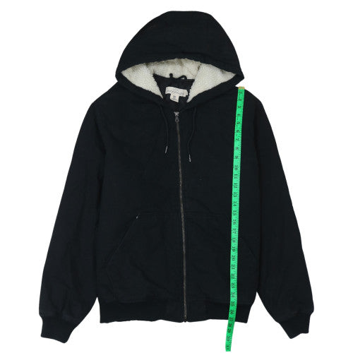 H&M L.O.G.G. Mens Black XL Hooded Lined Cotton Jacket