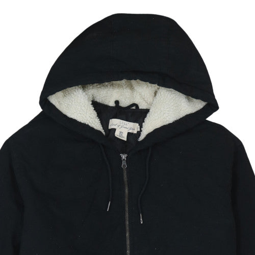 H&M L.O.G.G. Mens Black XL Hooded Lined Cotton Jacket