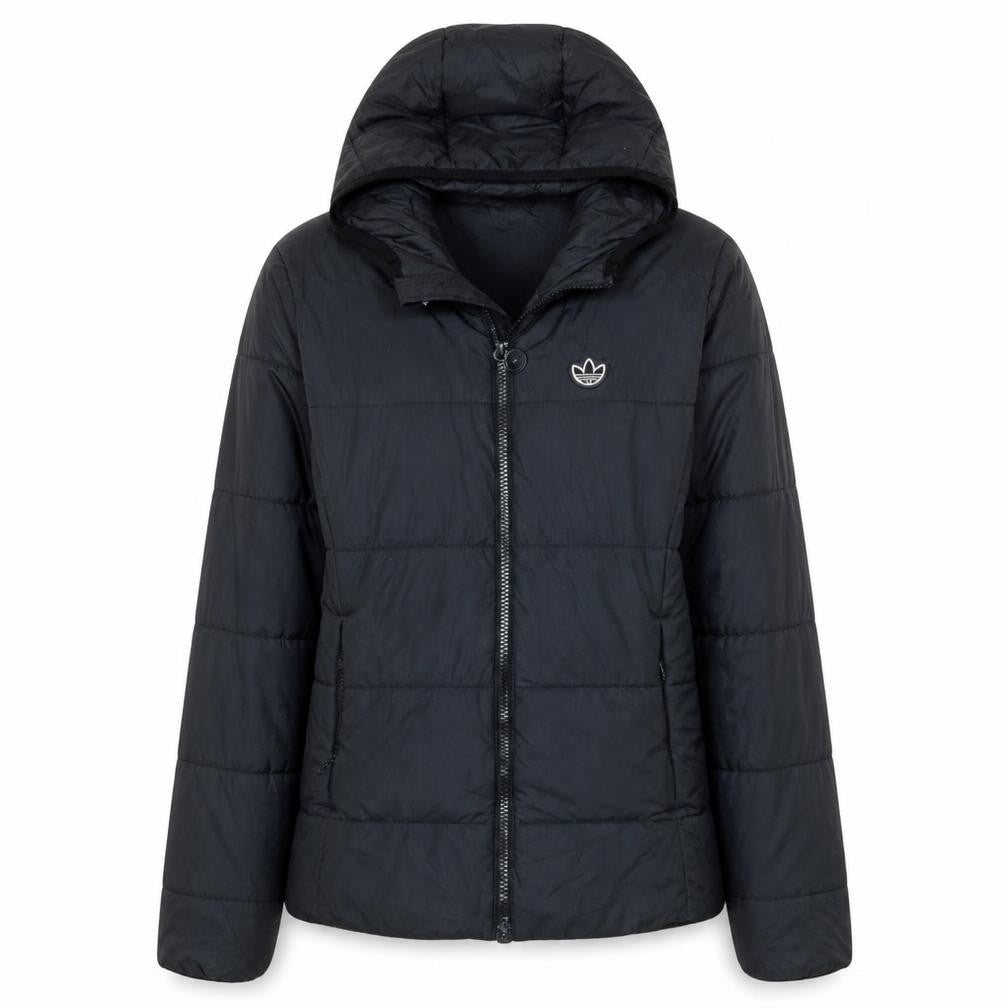 Adidas Women's Black Hooded Puffer Jacket Size 10