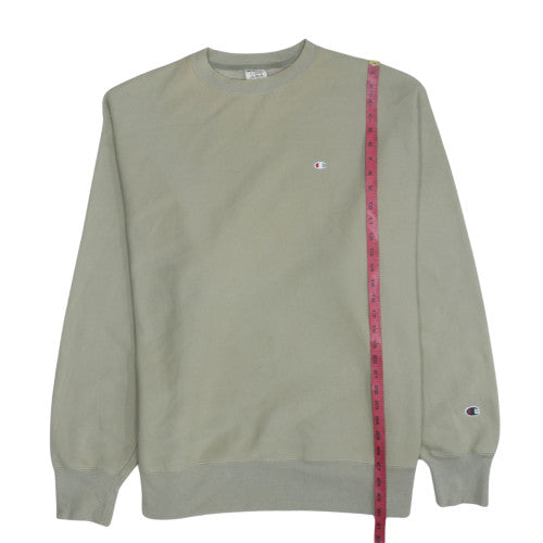 Champion Men Khaki XL Sweatshirt Cotton Blend Classic Fit