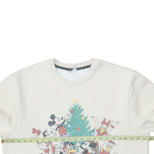 Disney at George Womens Beige Christmas Sweatshirt L 16-18 Crew Neck