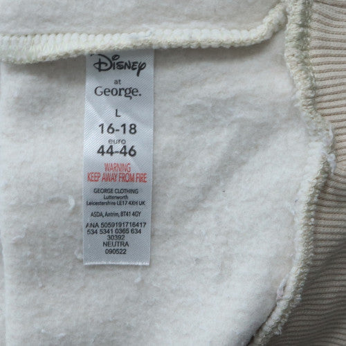 Disney at George Womens Beige Christmas Sweatshirt L 16-18 Crew Neck