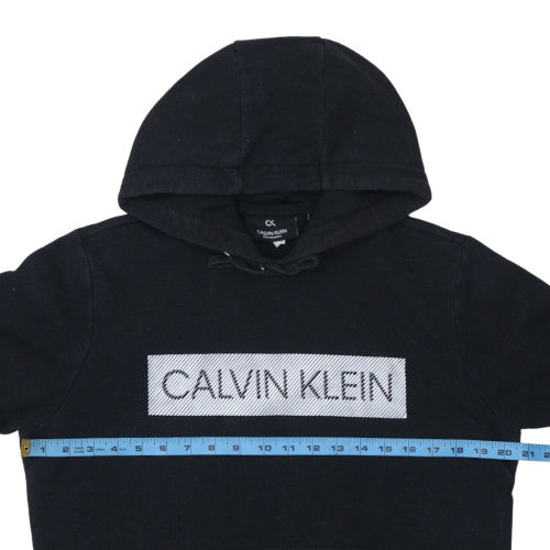 Calvin Klein Men's Black Pullover Hoodie S Fleece Logo Sweatshirt