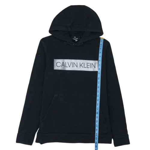 Calvin Klein Men's Black Pullover Hoodie S Fleece Logo Sweatshirt