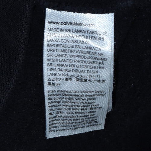Calvin Klein Men's Black Pullover Hoodie S Fleece Logo Sweatshirt