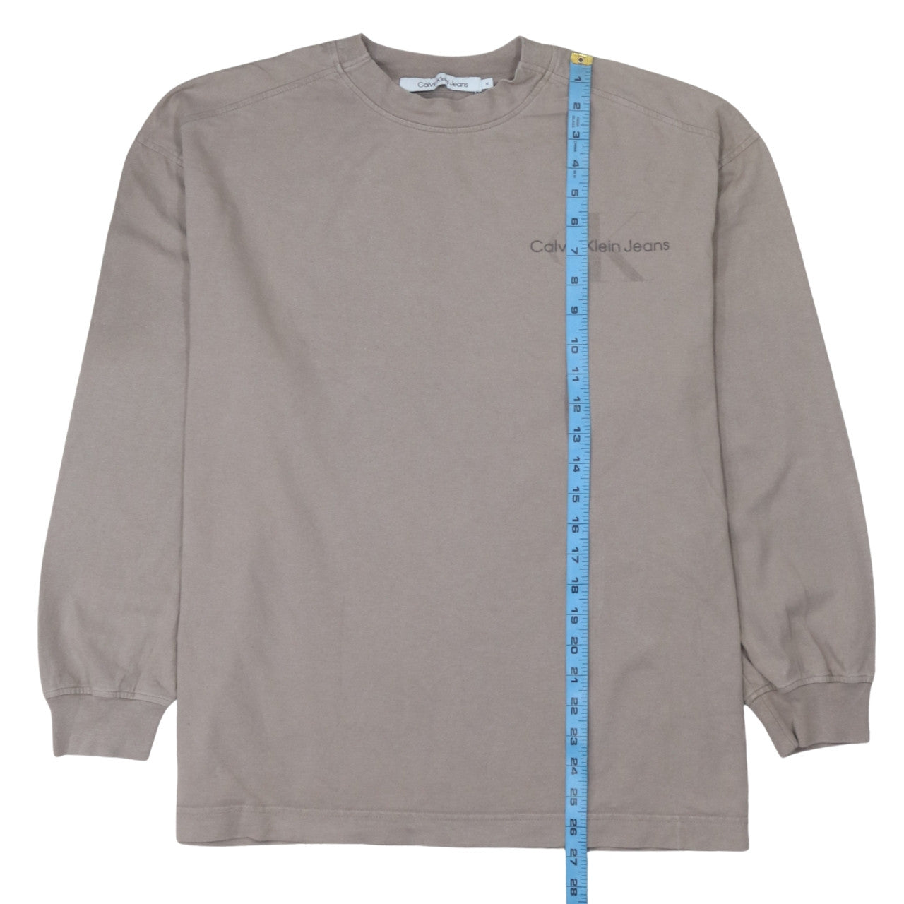 Calvin Klein Jeans Men's Beige M Crew Neck Pullover Sweatshirt