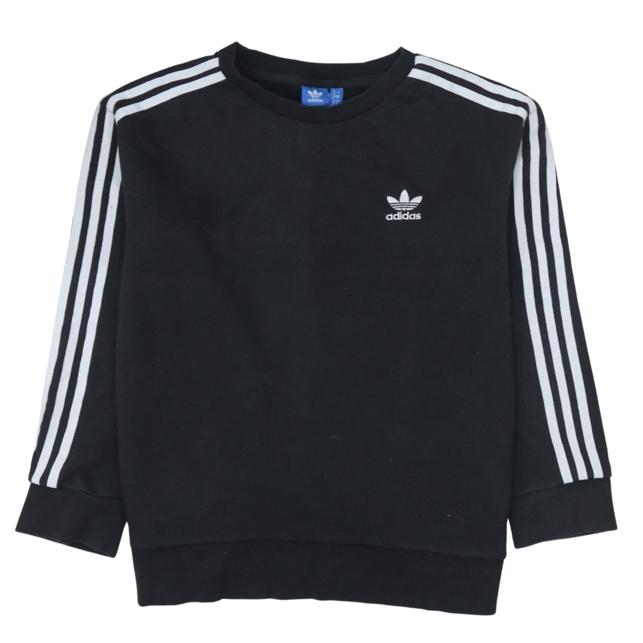 adidas Men's Black Crew Neck Sweatshirt L Logo Pullover