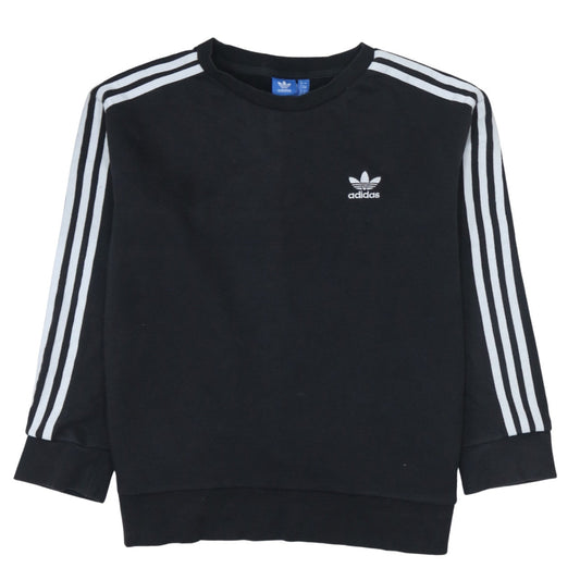 adidas Men's Black Crew Neck Sweatshirt L Logo Pullover