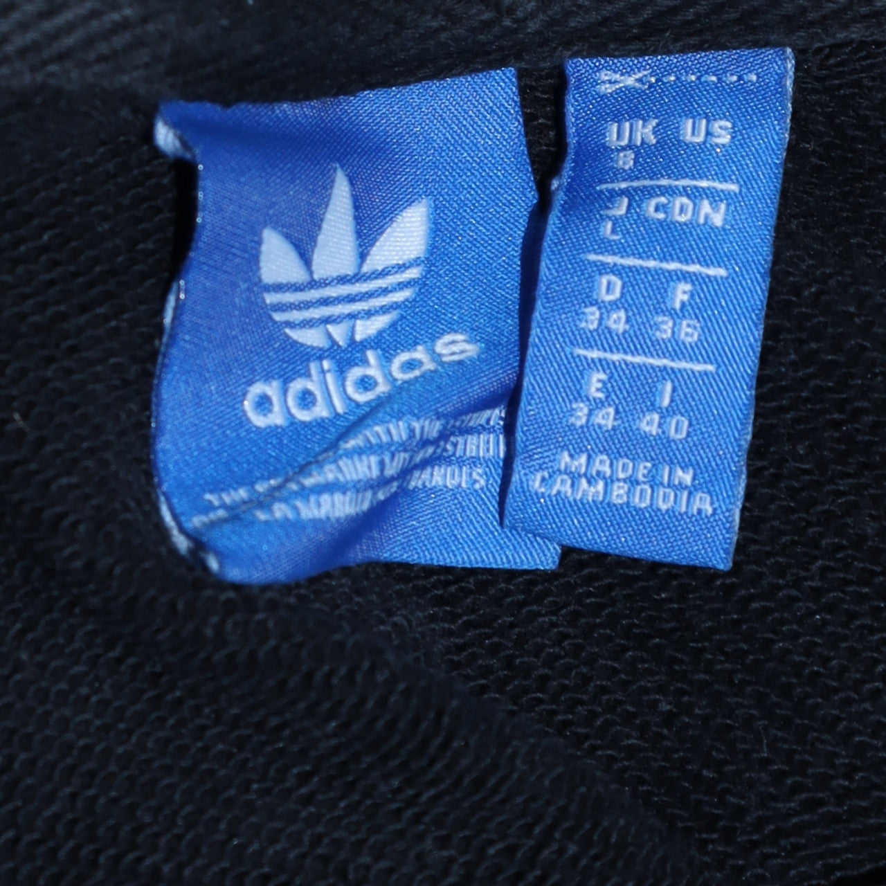 adidas Men's Black Crew Neck Sweatshirt L Logo Pullover