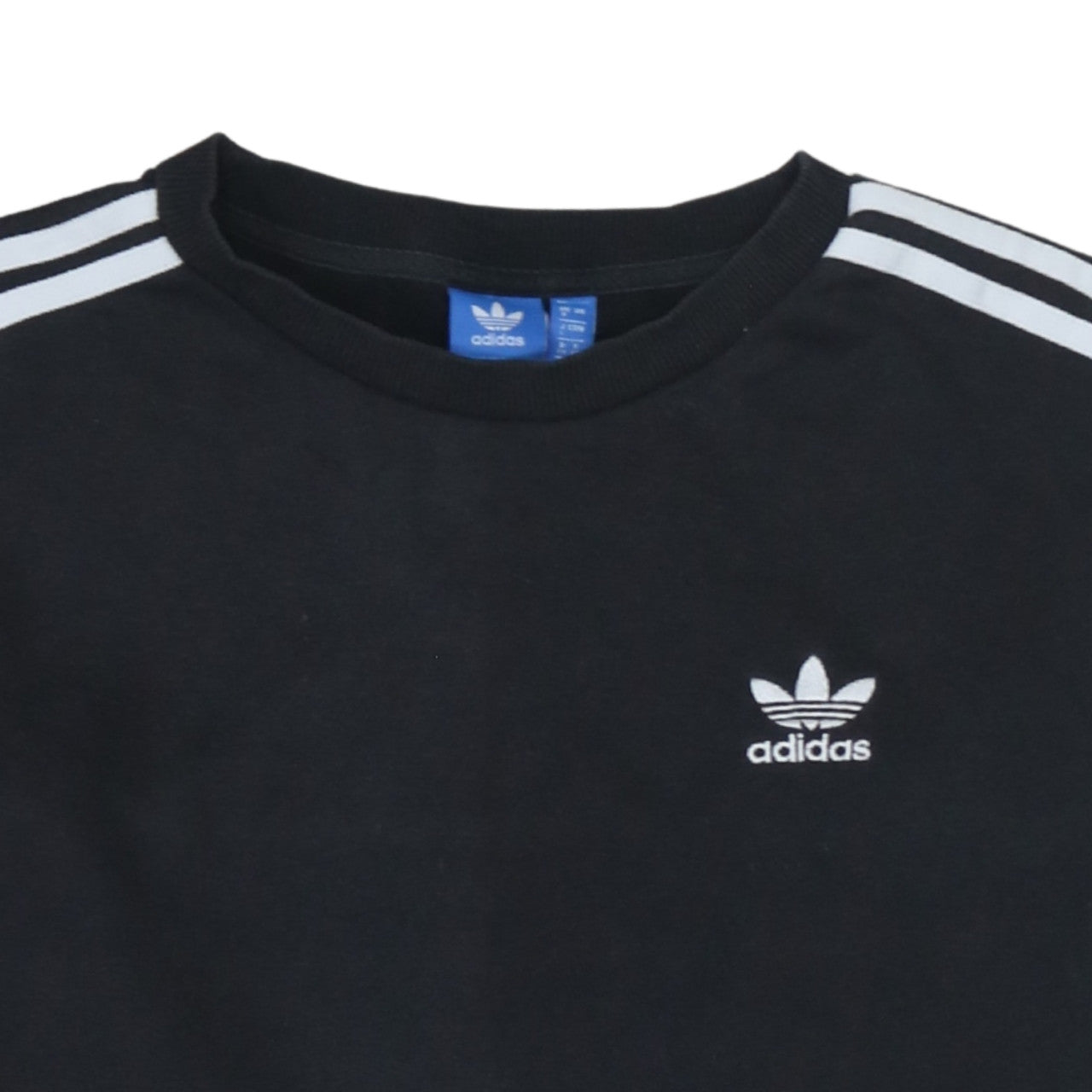 adidas Men's Black Crew Neck Sweatshirt L Logo Pullover