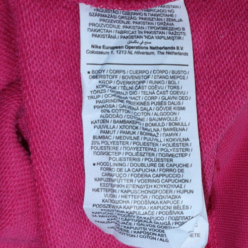 Nike Womens Pink Pullover Hoodie L Cotton Blend Sweatshirt