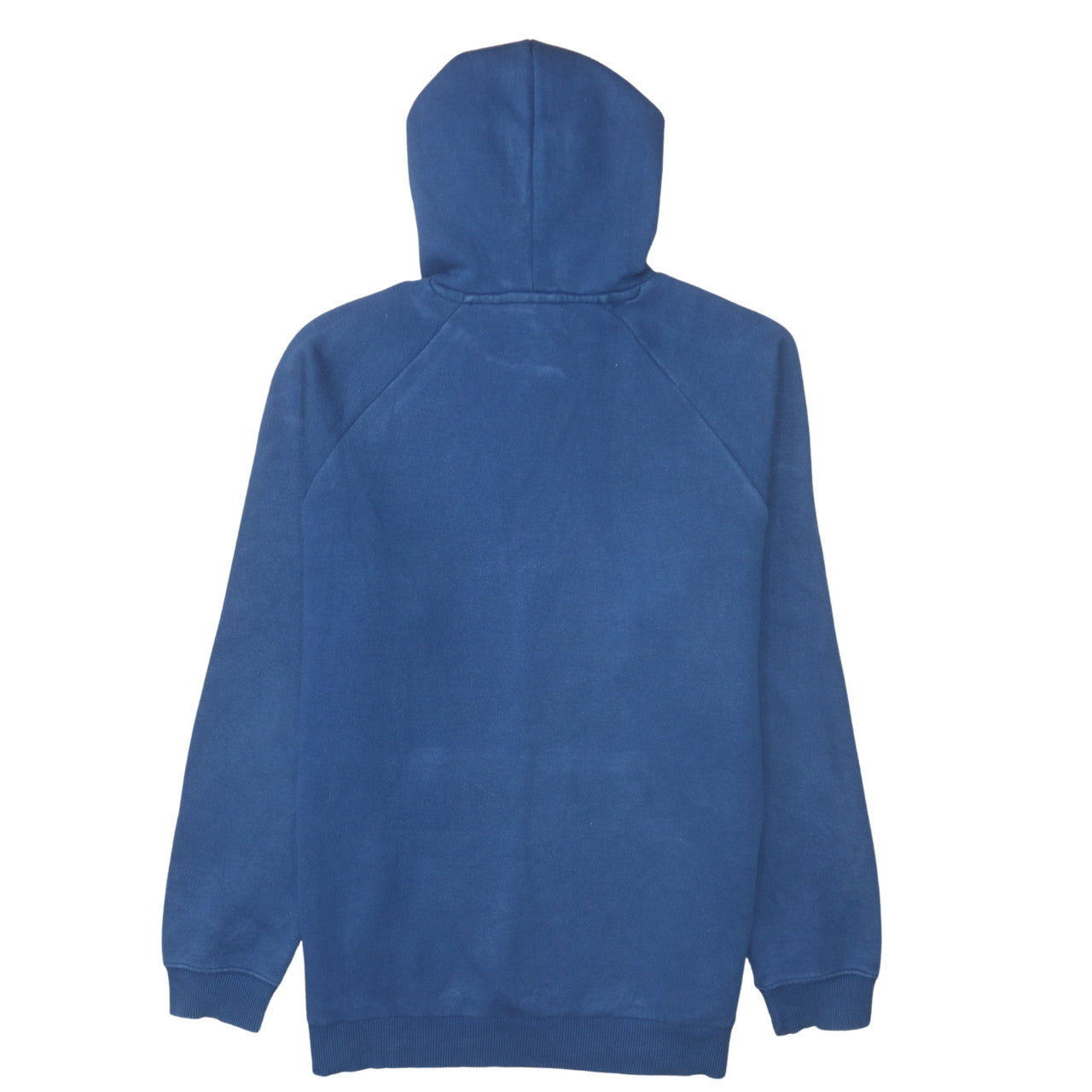 adidas Men Blue Pullover Hoodie L Graphic Logo Fleece Sweatshirt