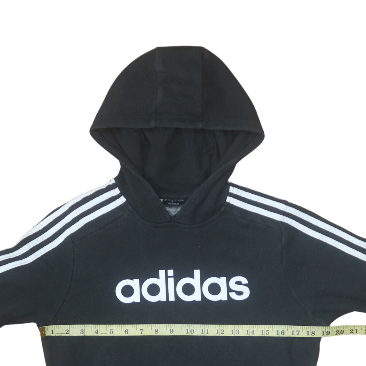 adidas Boys Black Pullover Hoodie 13-14 Years Fleece Sports Sweatshirt