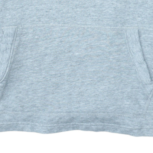 Hollister Mens Grey Logo Pullover Hoodie S Fleece Cotton Blend