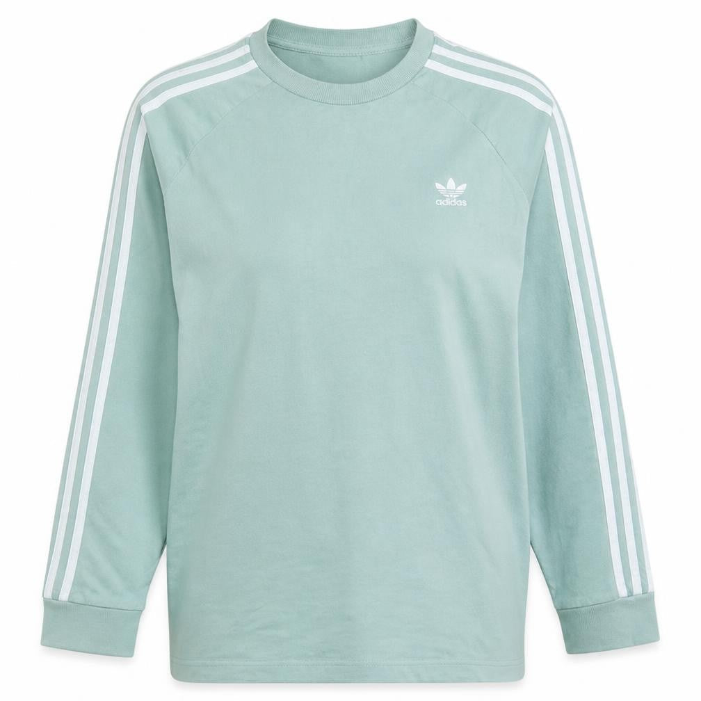 Adidas Women Mint Green Long Sleeve Crew Neck Pullover Sweatshirt L